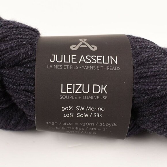 Julie Asselin Leizu DK Yarn SW Merino Silk 115g 260yds Color Mouton Noir - Picture 3 of 5